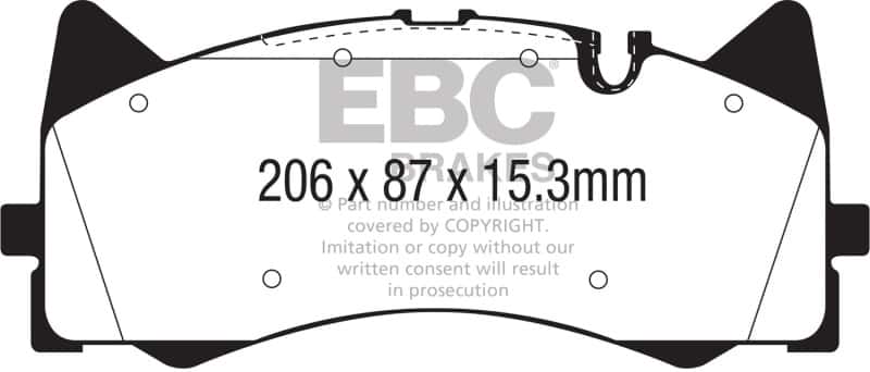 EBC — EBC 2015+ Mercedes-Benz C63 AMG (W205) 4.0L Twin Turbo Redstuff Front Brake Pads
Disc Brake Pad - view 1