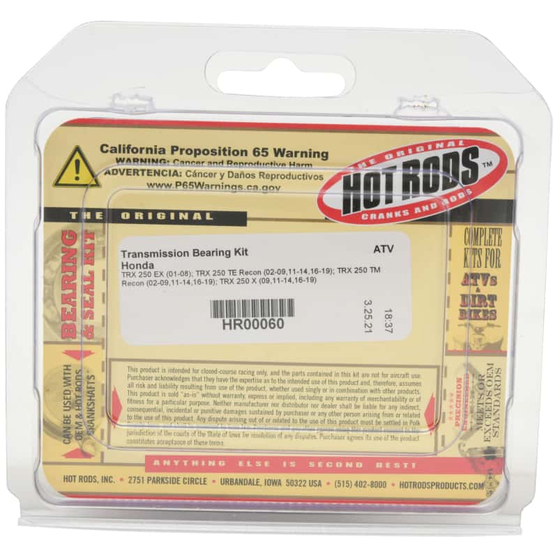 Hot Rods — Hot Rods 01-08 Honda TRX 250 EX 250cc Transmission Bearing Kit - view 4