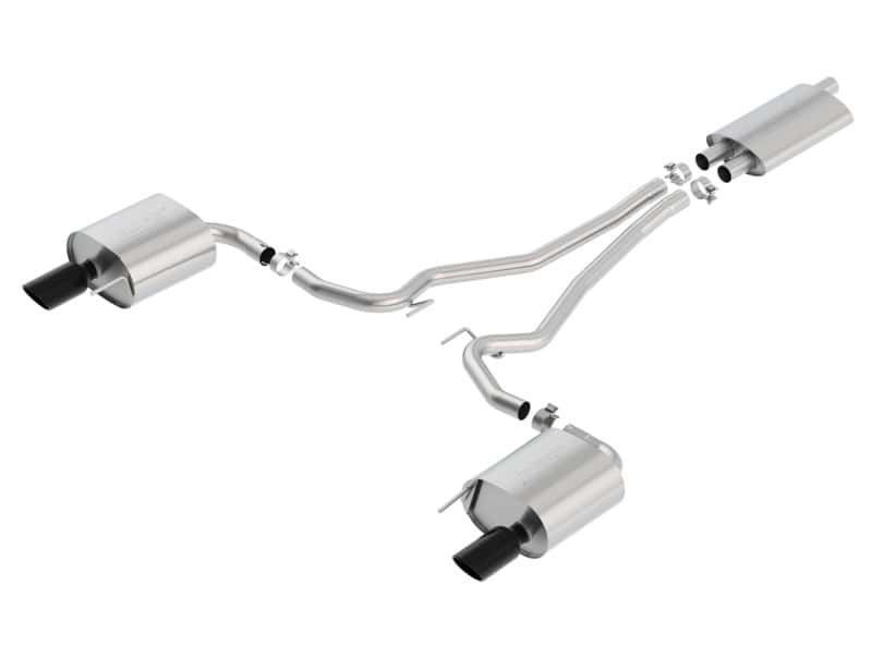 Borla — Borla 15-17 Ford Mustang EcoBoost 2.3L EC-Type Cat Back Single Round 4.0in OD 9.5in L Tips Exhaust
Cat-Back System - view 4