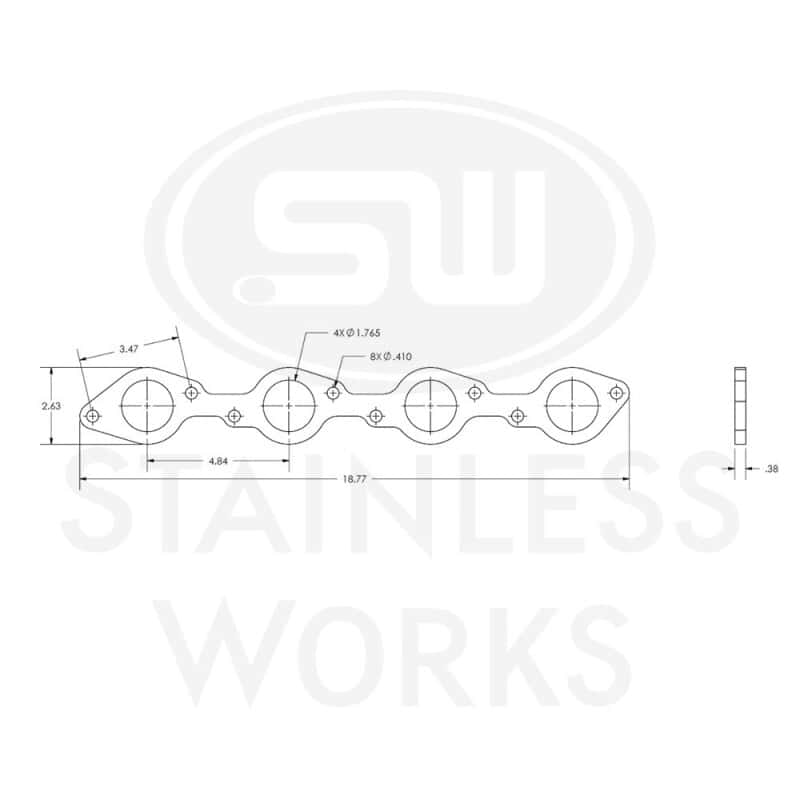 Stainless Works — Stainless Works Big Block Chevy Round Port Header 304SS Exhaust Flanges 1-3/4in Primaries
Header Flange
HFBBC175
 - view 3