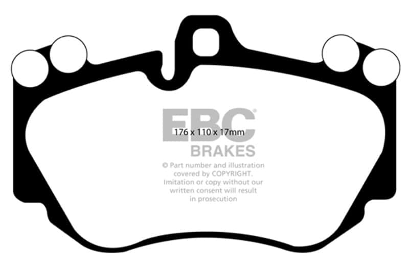 EBC — EBC 05-10 Lamborghini Murcielago 6.5 (4 Pad set)(Cast Iron Rotors) Yellowstuff Front Brake Pads
Disc Brake Pad - view 1