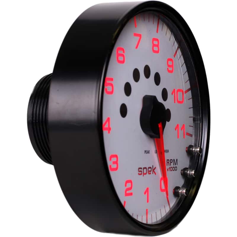 AutoMeter — Autometer Spek-Pro Gauge Tachometer 5in 11K Rpm W/Shift Light & Peak Mem White/Black
GA 5" 11KRPM WCB SPK - view 15