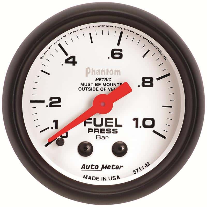 AutoMeter — Autometer Phantom 2-1/16in 0-1.0 Bar Mechanical Fuel Pressure Gauge
2" FUEL PRESS, 0-1.0 - view 2