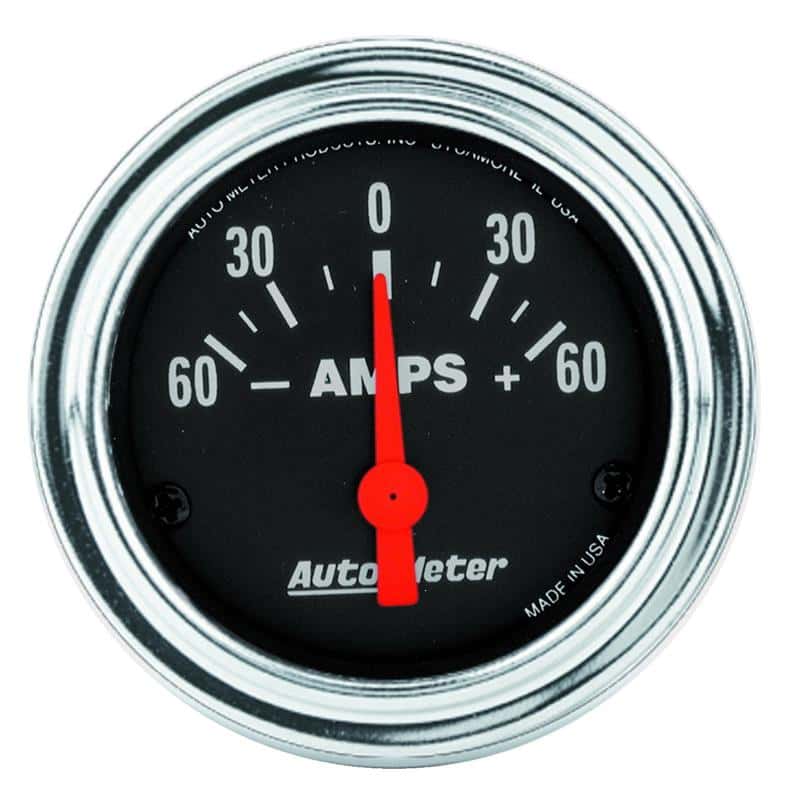 AutoMeter — Autometer Traditional Chrome Electrical Ammeter 2 1/6in 60A Gauge
2" AMMETER, 60-0-60 - view 2