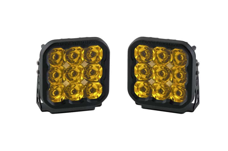 Diode Dynamics — Diode Dynamics SS5 LED Pod Pro - Yellow Spot (Pair) - view 1
