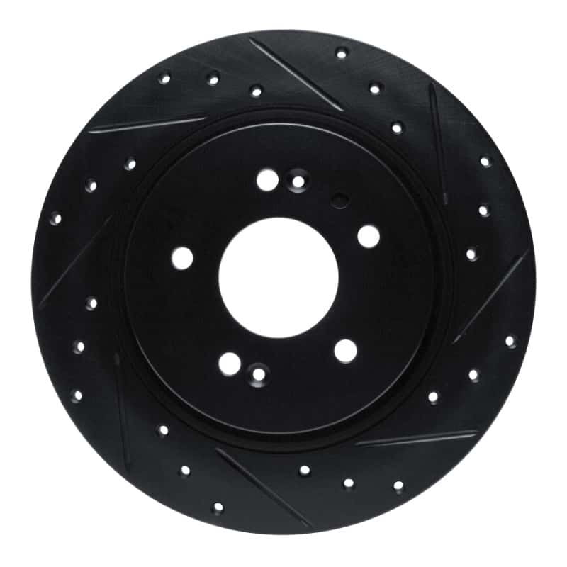 R1 Concepts — R1 -25 Hyundai Santa Fe Rear Right Drilled & Slotted Black Brake Rotor
R1 Brake Rotor Drill - view 1