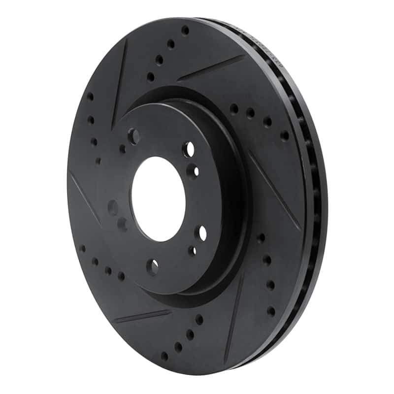 R1 Concepts — R1 04-12 Mitsubishi Galant Front Left Drilled & Slotted Black Brake Rotor
R1 Brake Rotor Drill - view 2