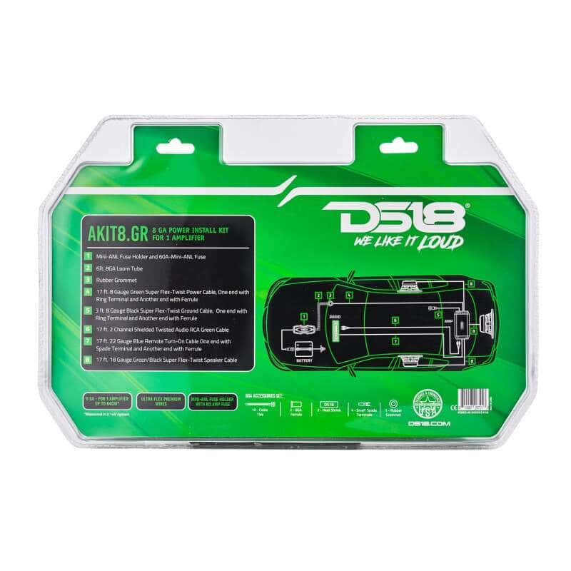 DS18 — DS18 8-GA Amplifier Install Kit Advance- Green - view 3