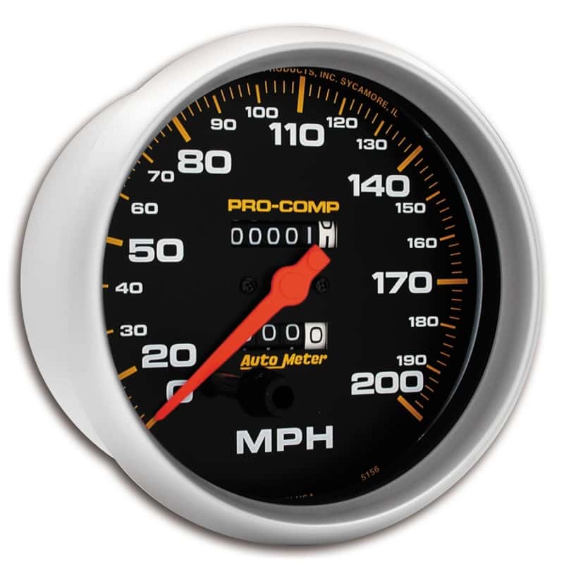 AutoMeter — AutoMeter Gauge Speedometer 5in. 200MPH Mechanical Pro-Comp
5" SPEEDO, 200 MPH, - view 1
