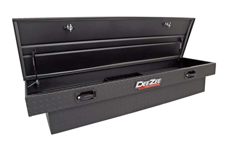 Dee Zee — Dee Zee Universal Tool Box - Red Crossover - Single Lid Black BT (Txt Blk)
ToolBxTrkBedRTR - view 4