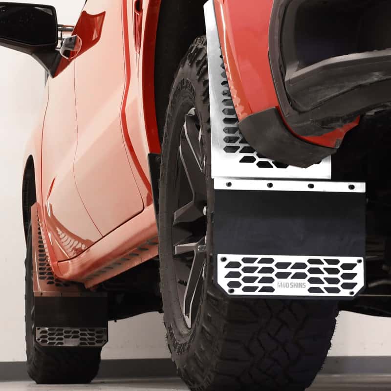 Putco — Putco 14-20 Chevrolet Silverado LD / GMC Sierra LD - Set of 2 Mud Skins - Polished SS w/ Hex Shield
Mud Flap - view 2