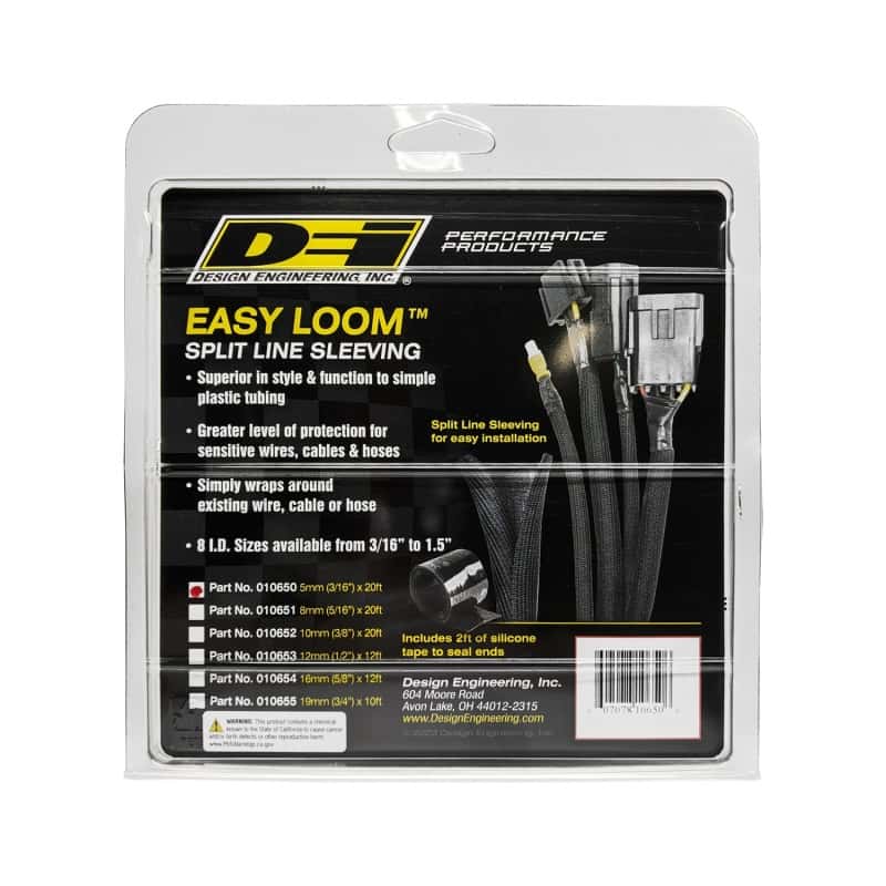 DEI — DEI Split Wire Sleeve Easy Loom 5mm-3/16in x 20 Black
Wire Sleeve - view 3