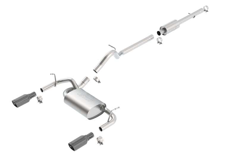 Borla — Borla 12-16 Jeep Wrangler 3.6L AT/MT 4DR 4WD S SQ RL AC SR 2.5in 2in TIP 3.5inx3.28in Black Chrome
Cat-Back System
ExhstSysKt - view 2