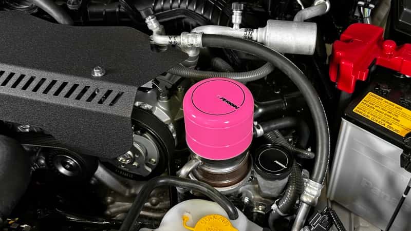 Perrin Performance — PERRIN 15-25 Subaru WRX & 13-26 BRZ/FR-S/86/GR86 Oil Filter Cover - Hyper Pink - view 4