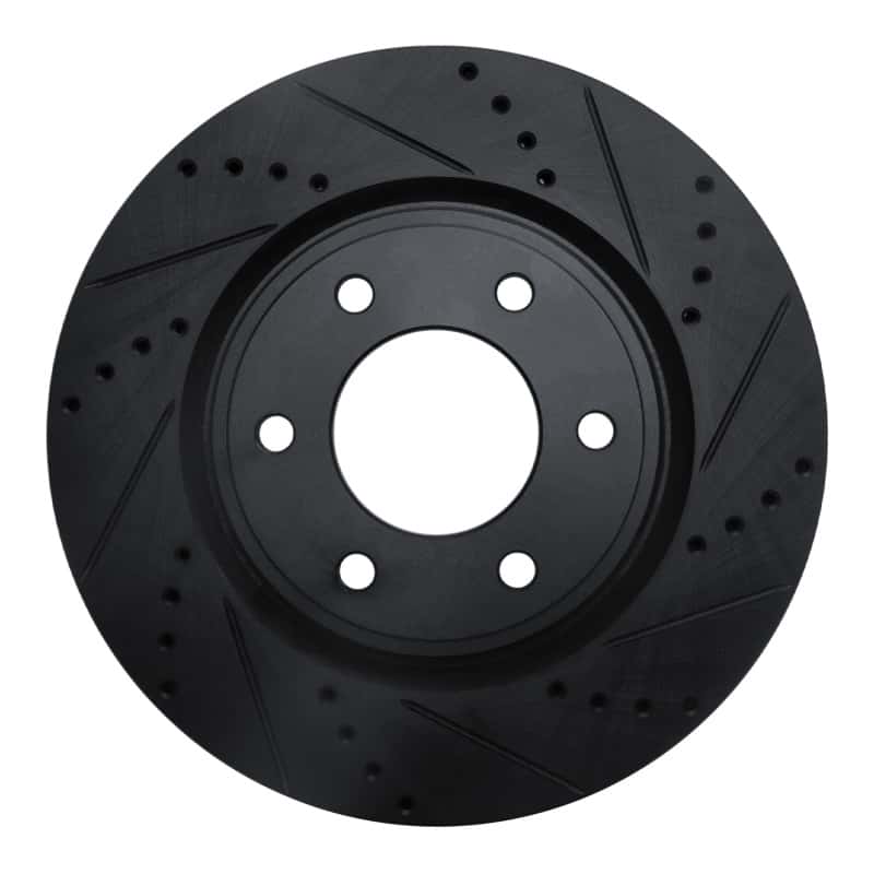 R1 Concepts — R1 07-24 Infiniti QX80 Front Right Drilled & Slotted Black Brake Rotor
R1 Brake Rotor Drill - view 1