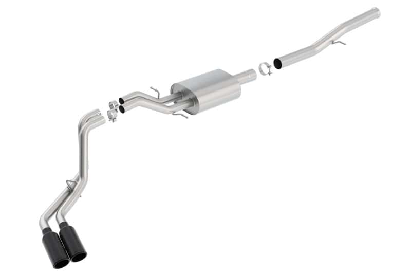 Borla — Borla 14 Silv/Sierra 1500 EC Std/CC Short 143.5in WB S-Type Black Tip Dual Rolled Side Exit CB Exht
Cat-Back System
ExhstSysKt - view 4