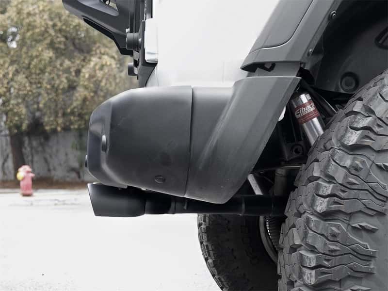 aFe — aFe Rebel Series 2.5in. 304 SS C/B Exhaust System 2018 Jeep Wrangler (JL) V6-3.6L - Black Tip
Cat-Back Exhaust - view 7