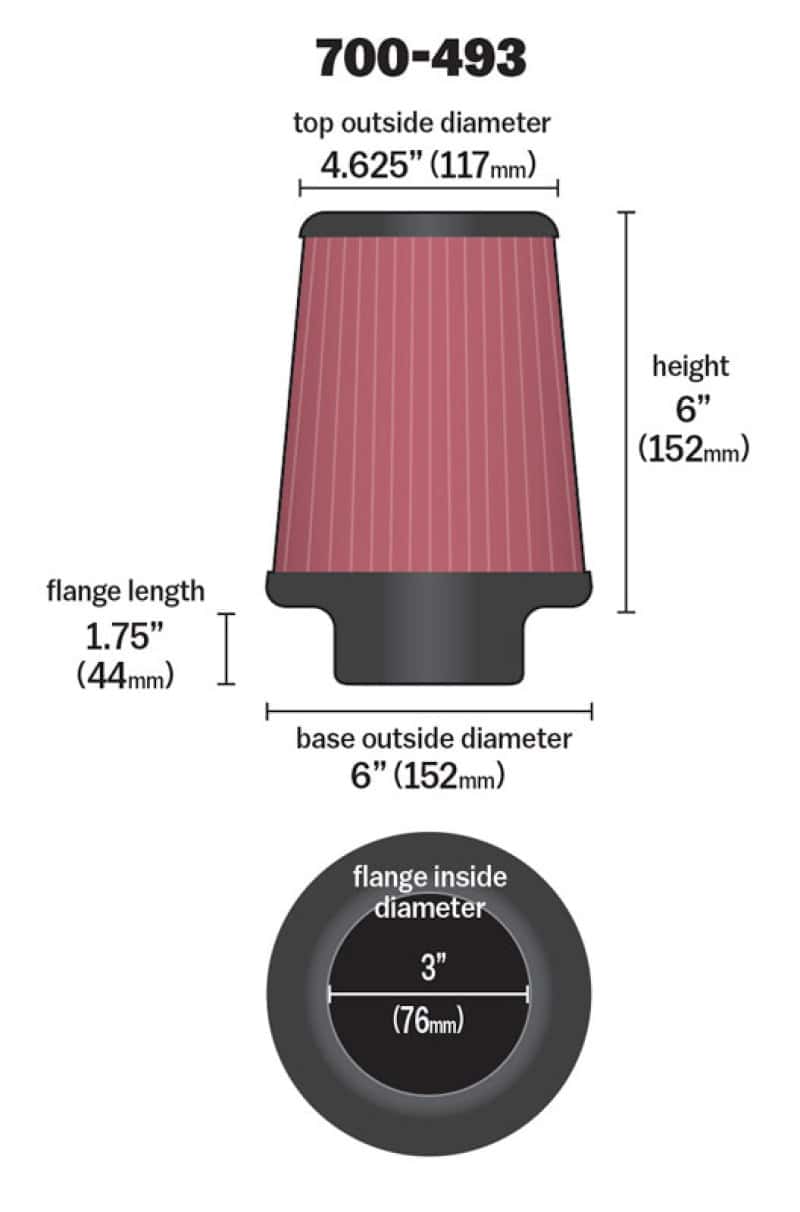 Airaid — Airaid Universal Air Filter - Cone 3 x 6 x 4 5/8 x 6 - view 4
