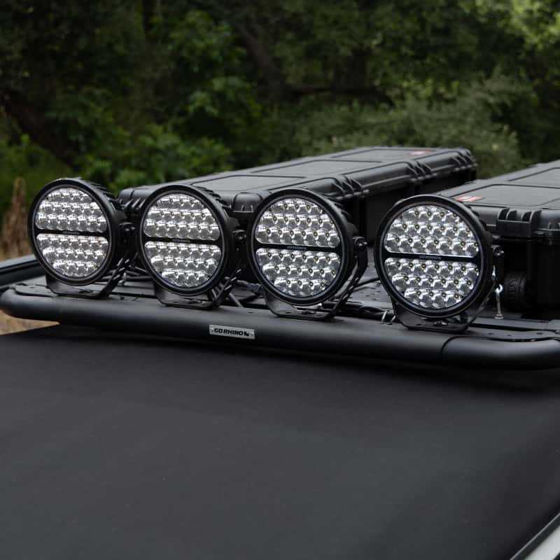 Go Rhino — Go Rhino Xplor Blackout Series Round Single LED Spot Light Kit w/DRL (Surface Mount) 9in. - Blk
BLK-9"LightKit W/DRL - view 7