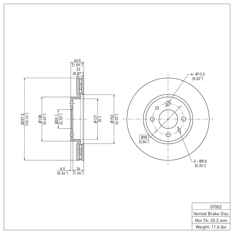 DFC — DFC 09-19 Dodge Vision (Mexico) Front GeoSPEC Coated Rotor
DFC Brake Rotor - view 2