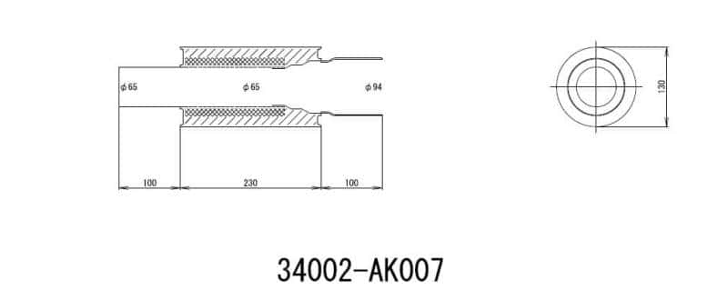 HKS — HKS UNIVERSAL EX H/M SUS 130-65 (MOQ: 8pcs) - view 2