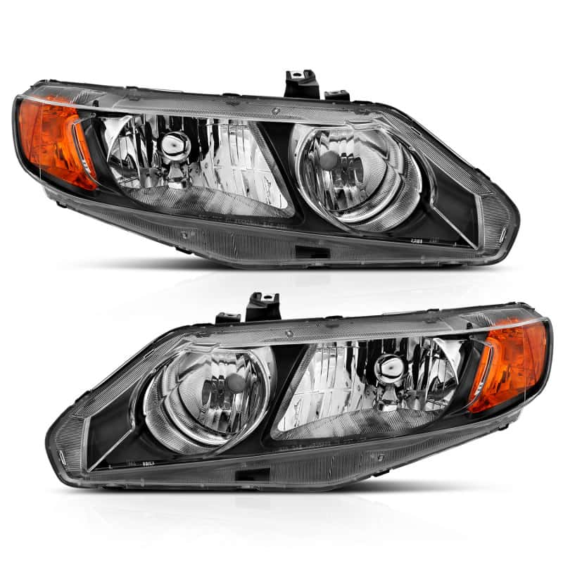 ANZO — ANZO 2006-2011 Honda Civic 4 Door Crystal Headlight Black Amber (OE Replacement)
Head Light Set
HdLtSet - view 1
