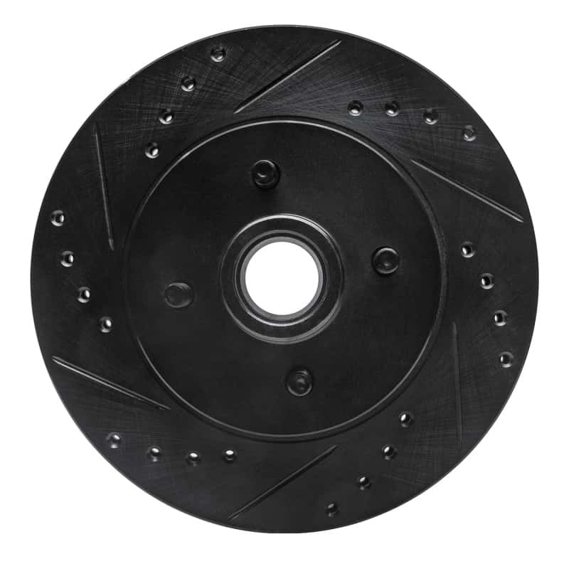 R1 Concepts — R1 87-93 Ford Mustang Front Left Drilled & Slotted Black Brake Rotor
R1 Brake Rotor Drill - view 1