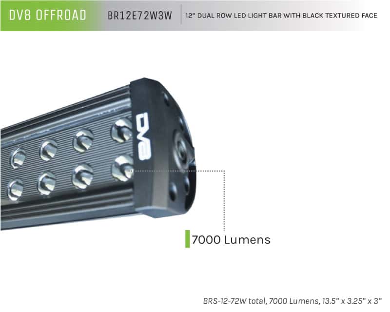 DV8 Offroad — DV8 Offroad BRS Pro Series 12in Light Bar 72W Flood/Spot 3W LED - Black
LED Light Bar - view 4