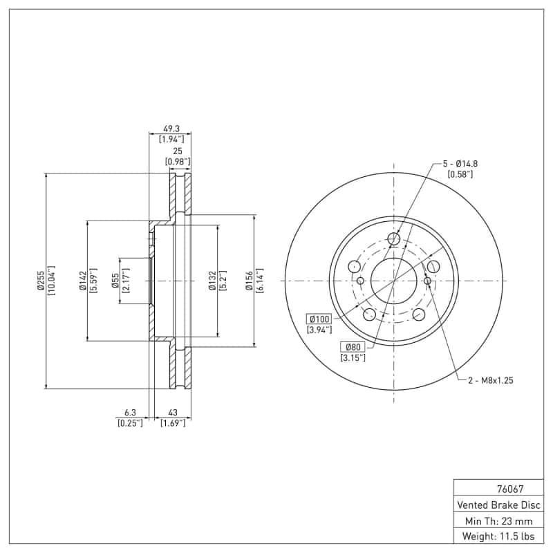 DFC — DFC 94-00 Toyota Celica Front Brake Rotor
DFC Brake Rotor - view 2