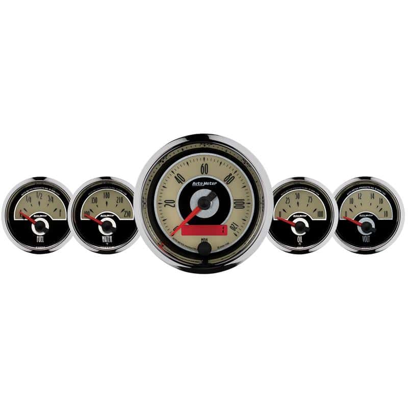 AutoMeter — AutoMeter Gauge Kit 5 Pc. 3-3/8in. & 2-1/16in. Elec. Speedometer Cruiser
5PC GA KIT CRUISER - view 2