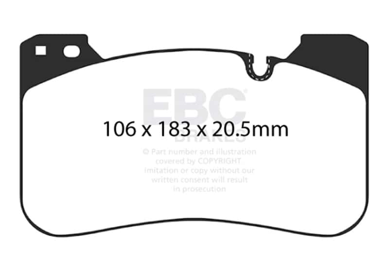 EBC — EBC 2018+ BMW M5 4.4TT (F90) Redstuff Front Brake Pads
Disc Brake Pad - view 2
