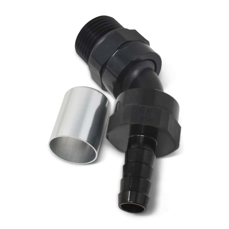 Russell — Russell Hose End Crimp On 10 Sae Port Male To -8 Hose 45 Deg Swivel Blk Anodized
Hose Fitting - view 5