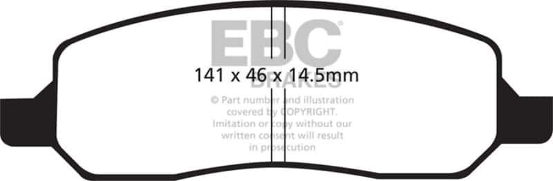EBC — EBC 06-09 Buick Lucerne 3.8 Ultimax2 Rear Brake Pads
Disc Brake Pad - view 1
