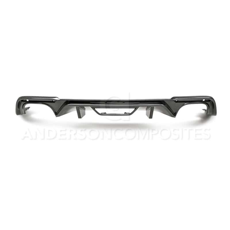 Anderson Composites — Anderson Composites 2018 Ford Mustang GT Type-OE Carbon FIber Quad Tip Rear Diffuser - view 3