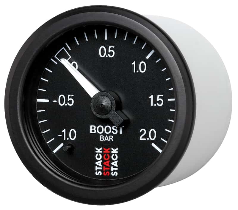 AutoMeter — Autometer Stack 52mm -1 to +2 Bar T-Fitting 0.187in Barb (M) Mechanical Boost Pressure Gauge - Black
Ga Bst Mech Blk 2Bar - view 2
