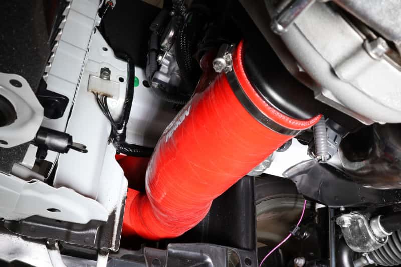Perrin Performance — PERRIN 22-24 Subaru WRX / 20-25 LGT & OBXT Turbo Inlet Hose w/Turbo Adapter Flange (Long) - Red - view 12