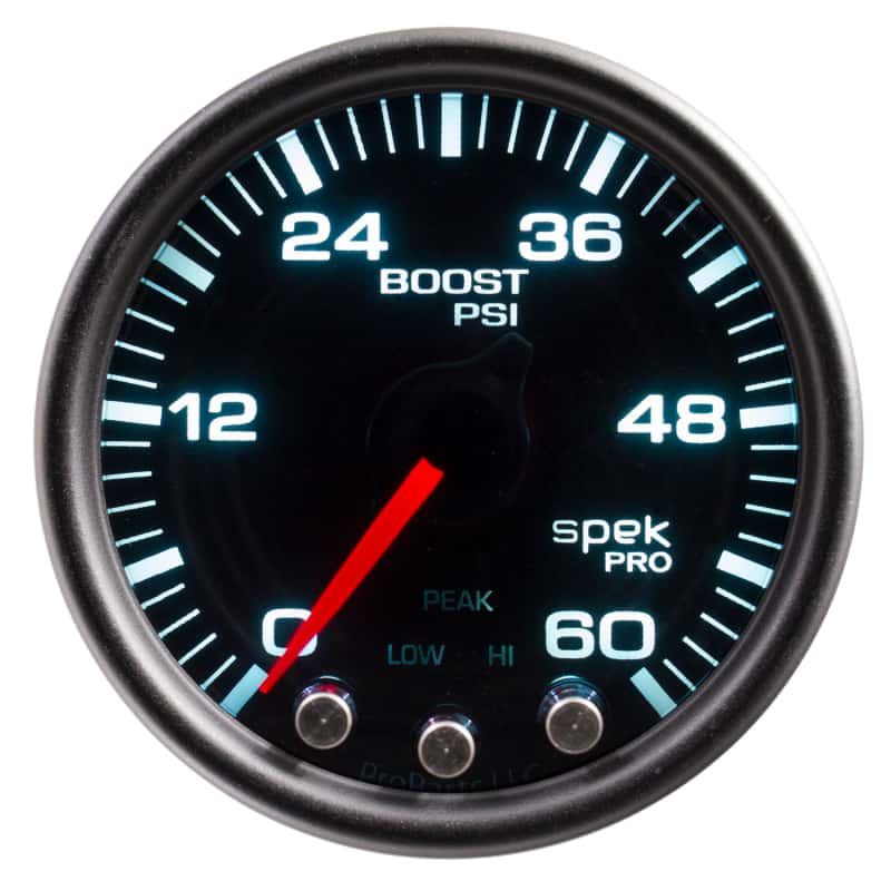 AutoMeter — Autometer Spek-Pro Gauge Boost 2 1/16in 60psi Stepper Motor W/Peak & Warn Blk/Smoke/Black
GA 2" BST 60 BSB SPK - view 5