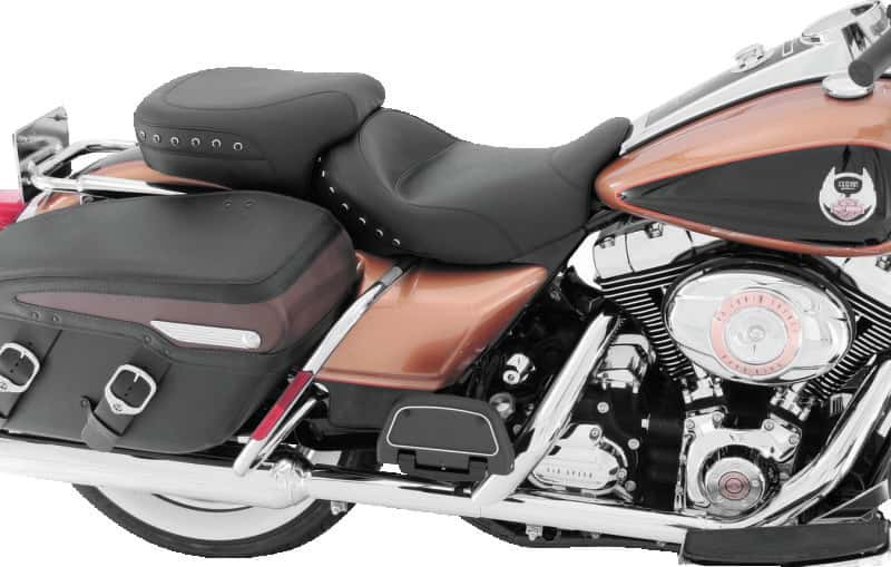 Mustang Motorcycle — Mustang 08-21 Harley Electra Glide, Rd Glide, Rd King, Str Glide Tour Pass Seat w/Studs - Black - view 3