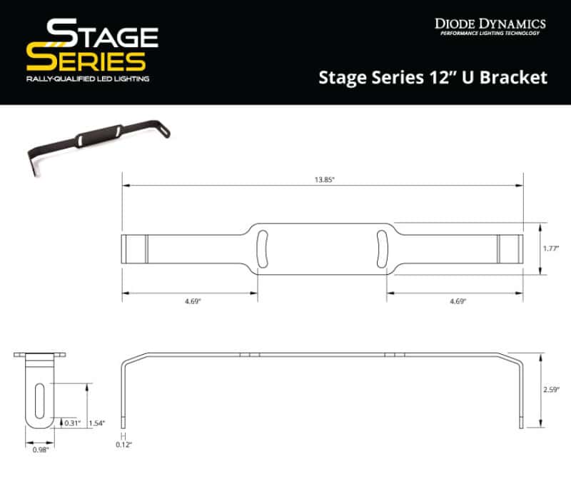 Diode Dynamics — Diode Dynamics Stage Series 12 In U Bracket (Pair) - view 6