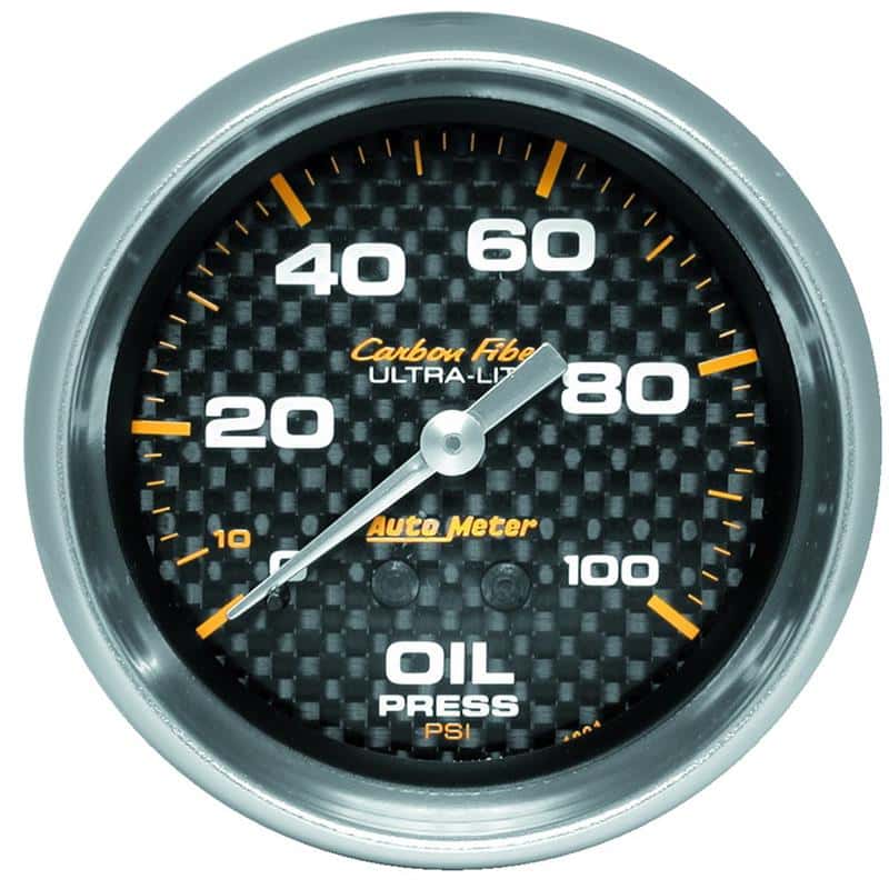 AutoMeter — Autometer Ultra-Lite 2.625in Mechanical 100 PSI Oil Pressure Gauge - Carbon Fiber
GA 2.6" OILP MECH CF - view 2