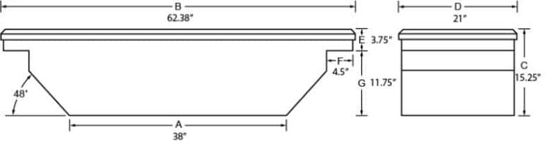 Tradesman — Tradesman Aluminum Single Lid Cross Bed Truck Tool Box (63in.) - Black - view 3