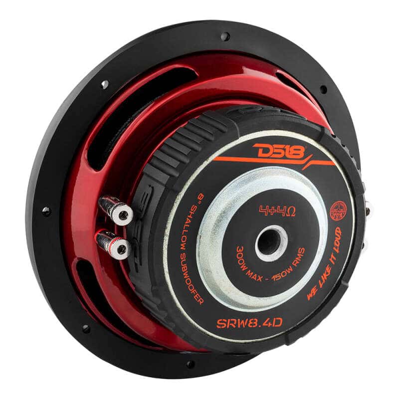 DS18 — DS18 8in 150 Watts RMS 4 ohm DVC Shallow Mount Subwoofer - view 1