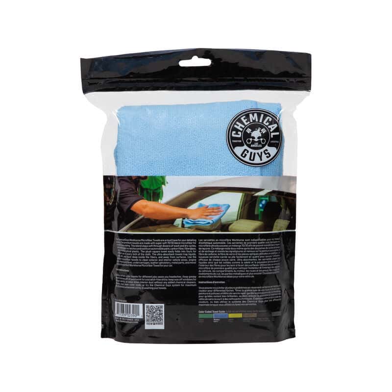 Chemical Guys — Chemical Guys Workhorse Professional Microfiber Towel - 16in x 16in - Blue - 3 Pack - view 2