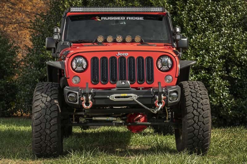 Rugged Ridge — Rugged Ridge 07-18 Jeep Wrangler JK Arcus Front Bumper Set w/Tray & Hooks
OFFROAD_BUMPERS
Bumper- Front - view 4