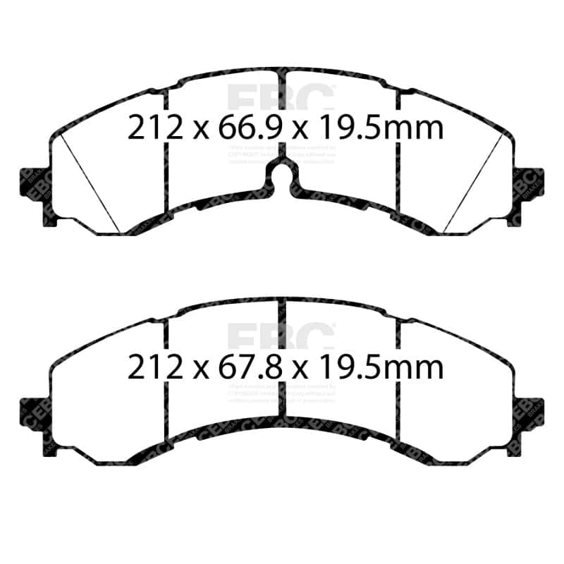 EBC — EBC 2019+ Chevrolet Silverado 2500 (2WD) Yellowstuff Front Brake Pads
Disc Brake Pad - view 2