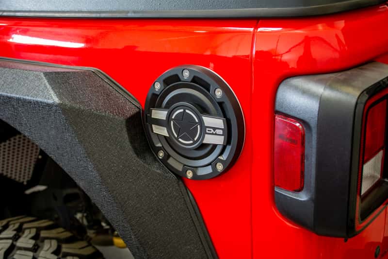 DV8 Offroad — DV8 Offroad 2018+ Jeep JL Aluminum Fuel Door for 20-Pres Wrangler - view 6