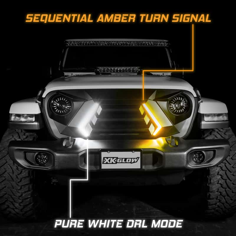 XKGLOW — XK Glow JL Wrangler & Gladiator JT XKCHROME LED Grill Kit - view 2
