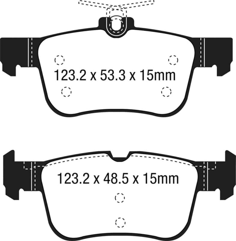 EBC — EBC 15+ Ford Edge 2.0 Turbo FWD Ultimax2 Rear Brake Pads
Disc Brake Pad - view 1