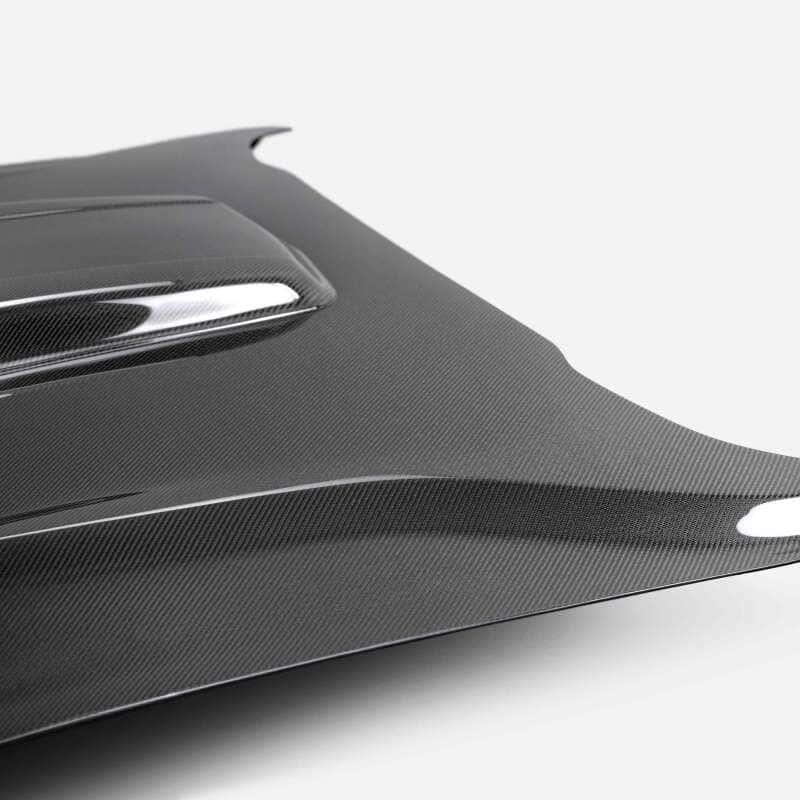 Anderson Composites — Anderson Composites 21-23 Ford Mustang Mach 1 Type-SK Double-Sided Carbon Fiber Hood - view 6