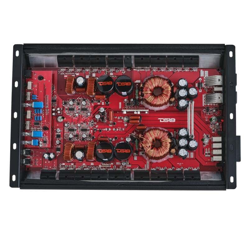 DS18 — DS18 4-Channel Amp 2x 1000/4ohm Bridge 4 x 550/2ohm 4 x 300/4ohm Watts RMS Black - view 1